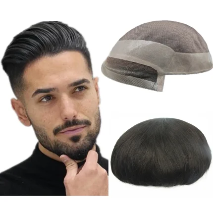 Perucas Prótese Capilar Masculina Monofilamento com NPU 100% Cabelo Humano Sistema de Substituição Capilar | Loja dos Cabelos