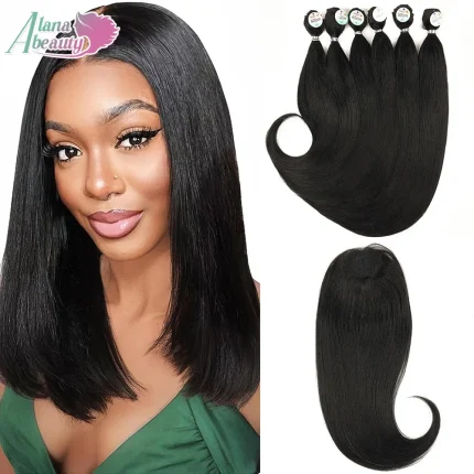 Extensões de cabelo Sintético Extensão de Cabelo Sintético Liso Longo – Kit com 6 Peças, 260g, Tamanhos 40cm, 45cm e 50cm | Loja dos Cabelos