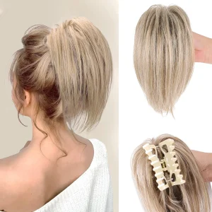 Extensões de cabelo Sintético Extensão de Cabelo Sintético Coque Bagunçado com Presilha Garra para Rabo de Cavalo Alto Feminino | Loja dos Cabelos