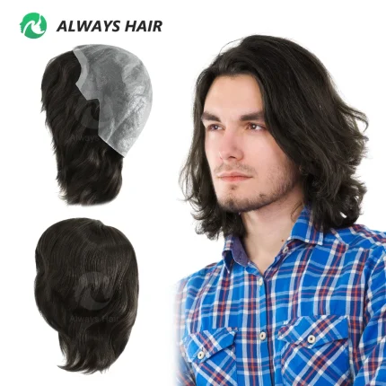 Perucas Peruca Masculina Curta de Cabelo Humano com Base de Pele Ultrafina – Prótese Capilar Artesanal 6″ | Loja dos Cabelos