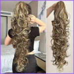 Rabo de Cavalo Aplique de Cabelo Rabo de Cavalo Ondulado Longo com Clipe, Fibra Sintética Cacheada Volumosa para Mulheres | Loja dos Cabelos