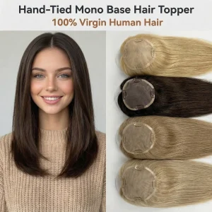 Perucas Topper Capilar de Cabelo Natural Virgem Premium com Base Monofilamento Alta Densidade para Cabelos Ralos Disponível em Várias Cores e Tamanhos | Loja dos Cabelos