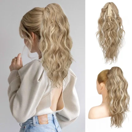 Rabo de Cavalo Aplique Rabo de Cavalo Ondulado com Presilha Garra 45 cm – Extensão Sintética de Cabelo | Loja dos Cabelos