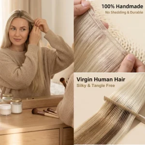 Extensões de cabelo Natural Cabelo Humano 100% Virgem em Trama Premium Dupla Camada Sem Pontas Curtas para Extensão Costurada | Loja dos Cabelos