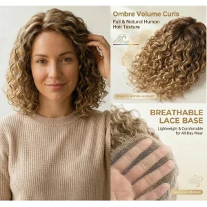 Perucas Topper Capilar de Cabelo Humano 100% com Base em Renda Suíça, Ondulado Natural, Leve e Respirável com Presilhas Clip-in | Loja dos Cabelos