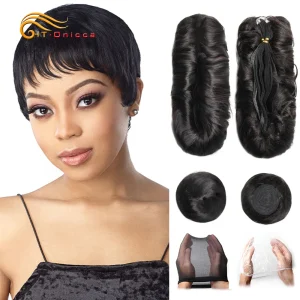 Extensões de cabelo Natural Pacotes de Cabelo Humano Encaracolado Brasileiro Curto para Mulheres (Extensões para Alongamento) | Loja dos Cabelos