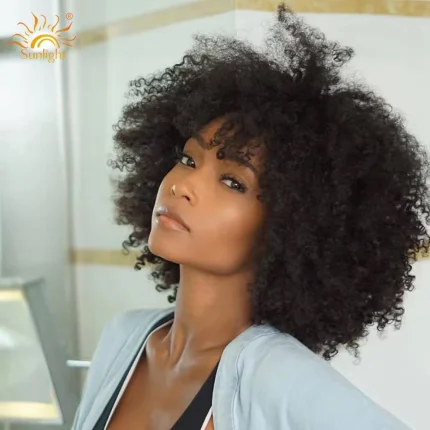 Perucas Peruca Afro Cacheada 4B 4C de Cabelo Humano Brasileiro Natural Curta Feminina Modelo Full Wig | Loja dos Cabelos