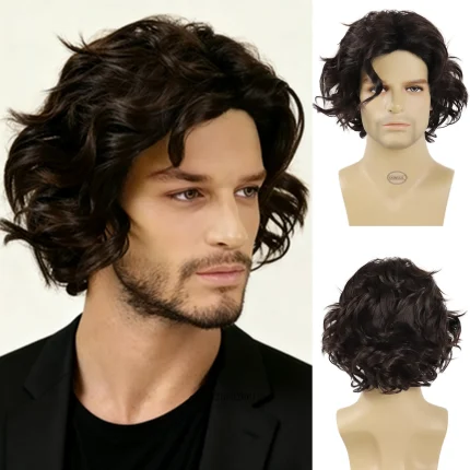 Perucas Peruca Afro Masculina Curta Encaracolada Sintética Estilo Anos 70 e 80 para Fantasia, Cosplay, Halloween e Festa Disco Rocker | Loja dos Cabelos