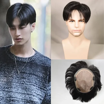 Prótese Capilar Masculina Cabelo Humano Base Seda PU 16x18cm - Lisboa