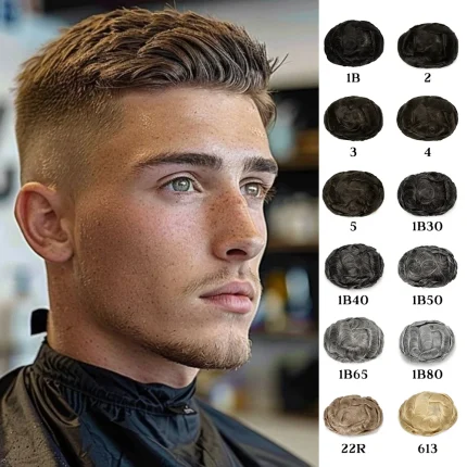 Prótese Capilar Masculina Cinza de Cabelo Humano 80% | Ultrafina 0,02mm com Efeito Natural Invisível