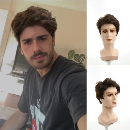 Perucas Peruca Masculina Curta Sintética com Textura Permanente para Estilização | Loja dos Cabelos