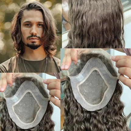 Prótese Capilar Masculina 8x10 em Cabelo Humano com Base Monofilamento Fina e Acabamento NPU Natural