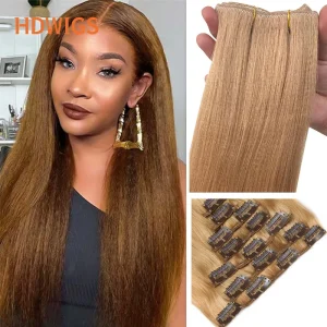 Extensões de cabelo Natural Extensão de Cabelo Humano Kinky Yaki com Clips – Aplique Liso Natural 7 Peças por Fusão | Loja dos Cabelos