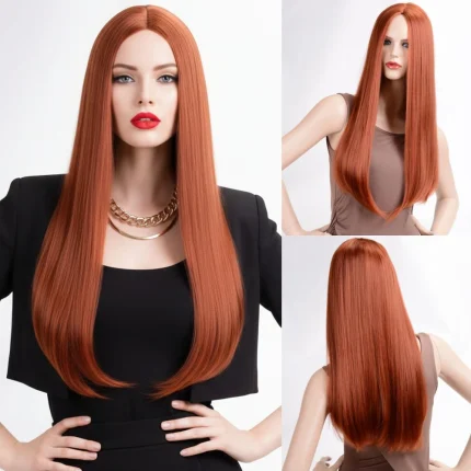 Perucas Peruca Longa Lisa Sintética MSIWigs – Parte Central, Cores Vibrantes, Ideal para Cosplay | Loja dos Cabelos