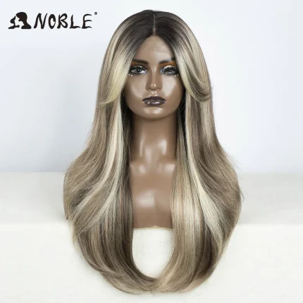 Peruca Lace Front Sintética Tintura Ombre Loira Reta 66 cm – Santarém