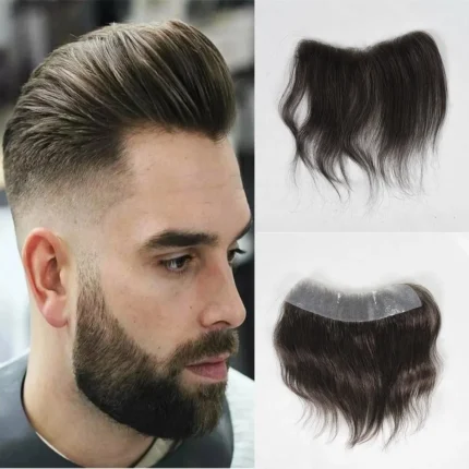 Peruca Masculina Remy Cabelo Humano Preto com Renda Invisível Lisboa