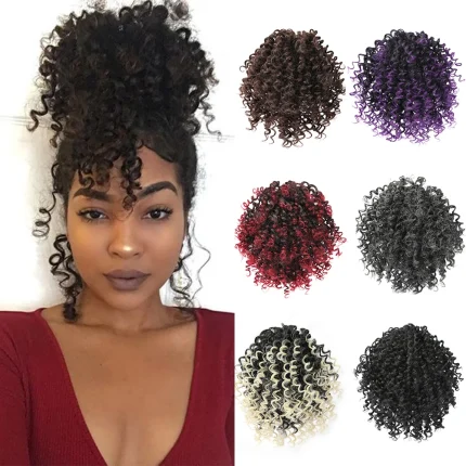 Afro Puff Curto Kinky Encaracolado Tintura Sintético – Guimarães