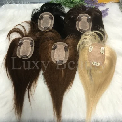 Topper de Cabelo Humano Liso Franja Preto Natural Mechado – Faro