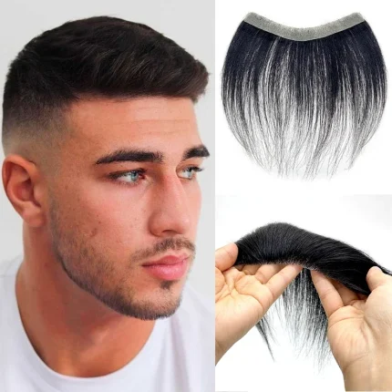 Prótese Capilar Masculina 100% Cabelo Humano Remy Preto 15cm Lisboa
