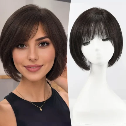 Topper de Cabelo Humano Remy Preto Natural com Base de Seda – Cascais