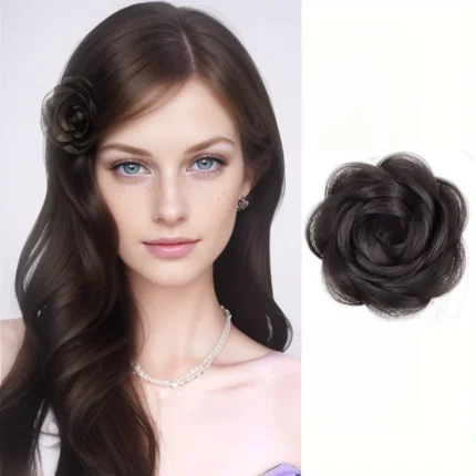 Aplique de Cabelo Sintético Flor Lateral com Clipe Feminino – Braga