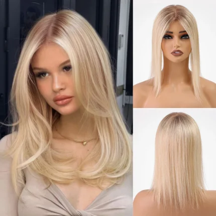 Topper de Cabelo Humano Remy Ombre Loiro 14" Base em Renda – Leiria