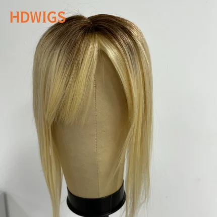Topper Feminino de Cabelo Humano Liso com Base de Seda – Lisboa