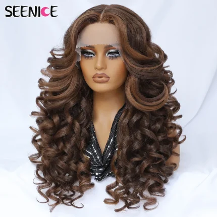 Peruca Cabelo Sintético Afro Cacheada 24" com Renda Frontal – Figueira da Foz