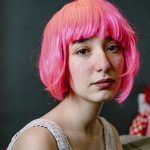 aplique rosa para cabelo