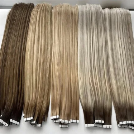 Extensões de Cabelo Humano com Fita Adesiva, 20 Peças – Barcelos