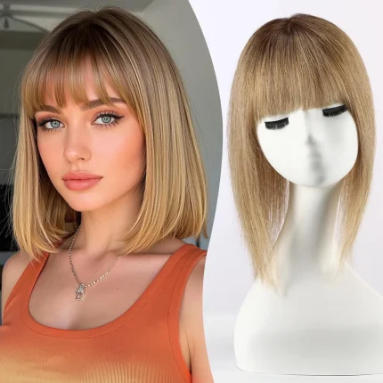 Topper de Cabelo Humano 14" Ombre Marrom 5x5,5 com 3 Clipes – Lamego
