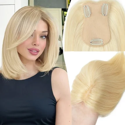 Topper de Cabelo Humano com Franja e Presilhas para Mulheres – Setúbal