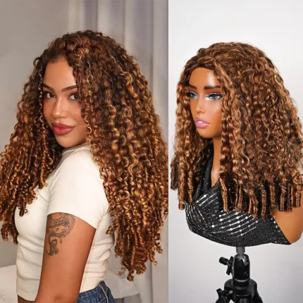 Peruca de Cabelo Humano Cacheada Birmanesa 3 em 1 Cor 4/27 – Viana do Castelo