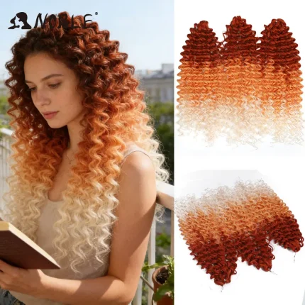 Cabelo Sintético Ombre Laranja e Loiro 60cm Ondulado – Loures