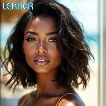 Peruca Bob 13x1 Cabelo Humano Remy Brasileiro Ondulada 12" – Setúbal