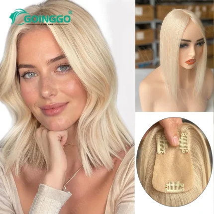 Aplique de Cabelo Humano Loiro Balayage 12" Base de Seda – Guimarães