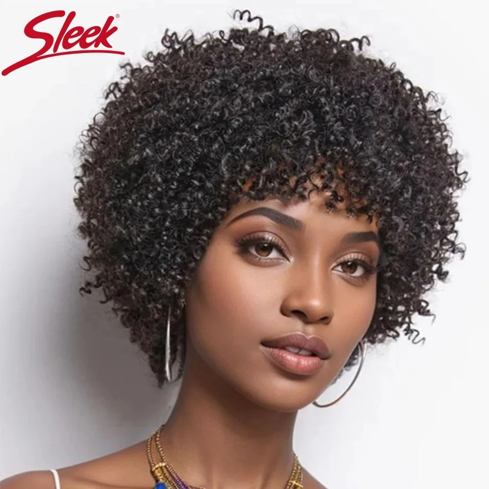 Peruca Feminina Cabelo Humano Remy Curto Afro Cacheado Castanho e Preto